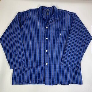 Polo Ralph Lauren‎ Pajama Top Plaid Button Front Sleep Shirt XL